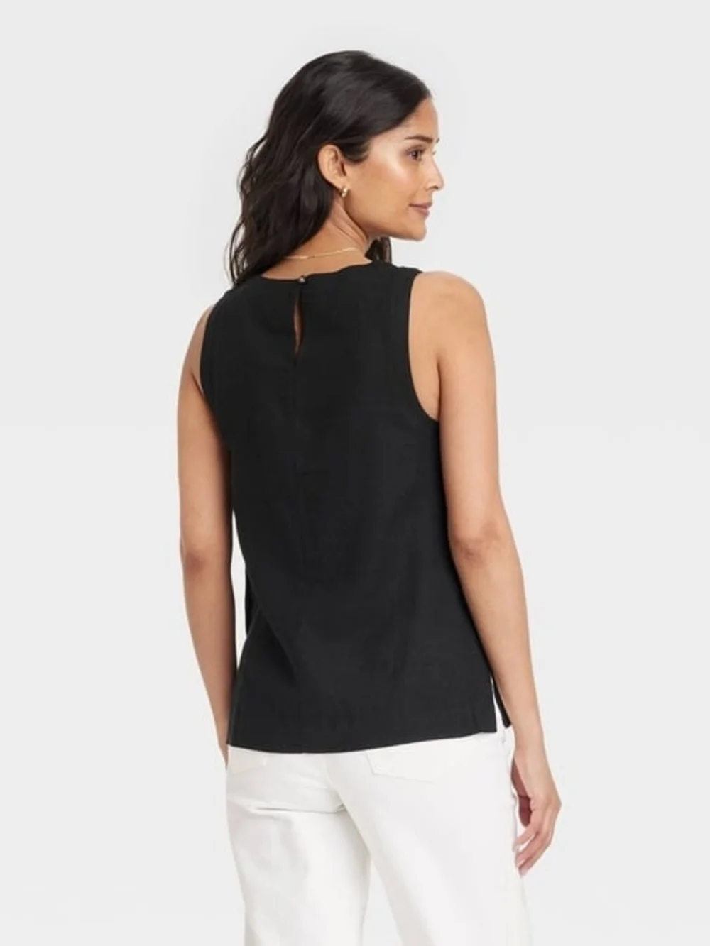 NWT Universal Thread Black Linen Sleeveless Top Size Large - Picture 3 of 3